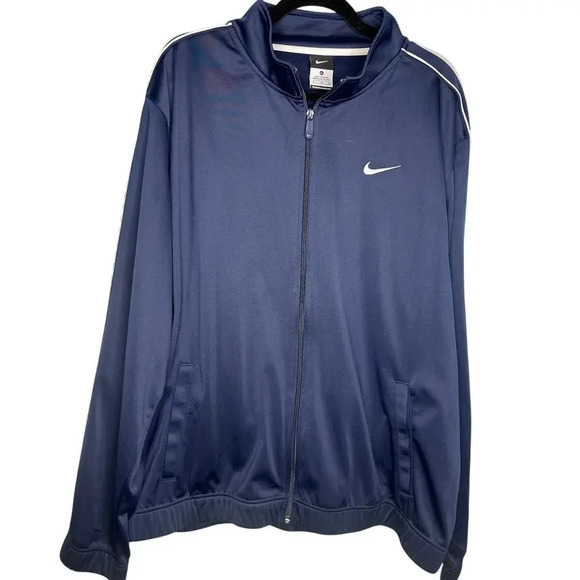 Nike Full Zip Jacket Size XL Swoosh Blue Athletic Athleisure Hiking Activewear - Picture 1 of 5